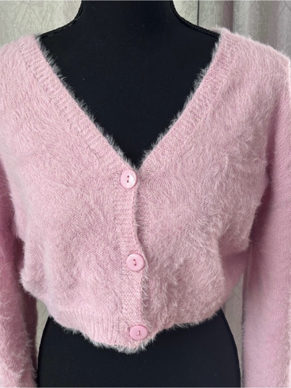 PrettyLittleThing Soft Pink Cardigan Sweater size large - Picture 6 of 6